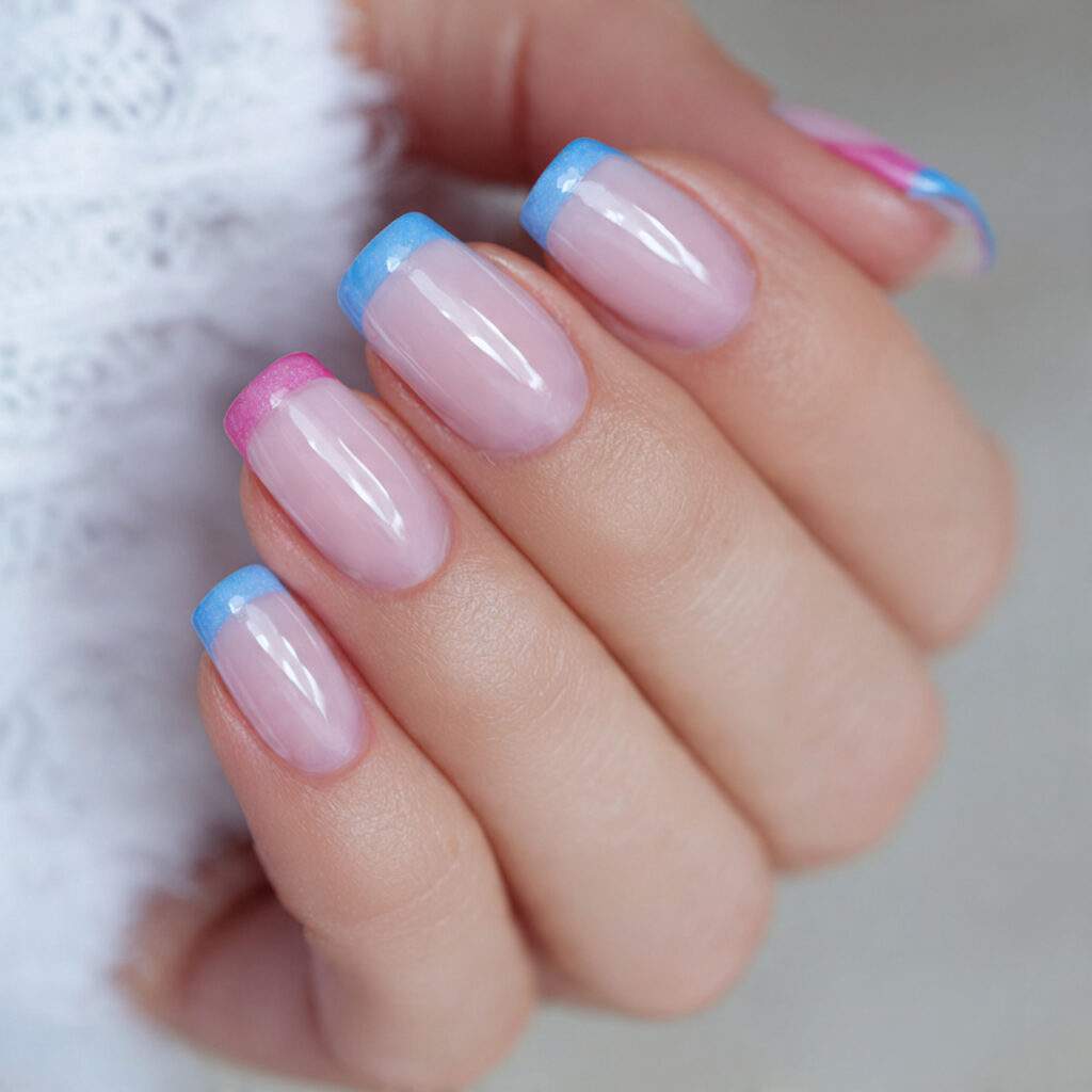 colored french tips for a fun twist
