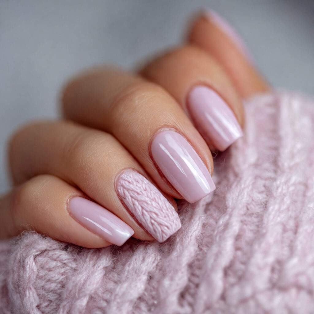 creamy january nails with soft gloss finish