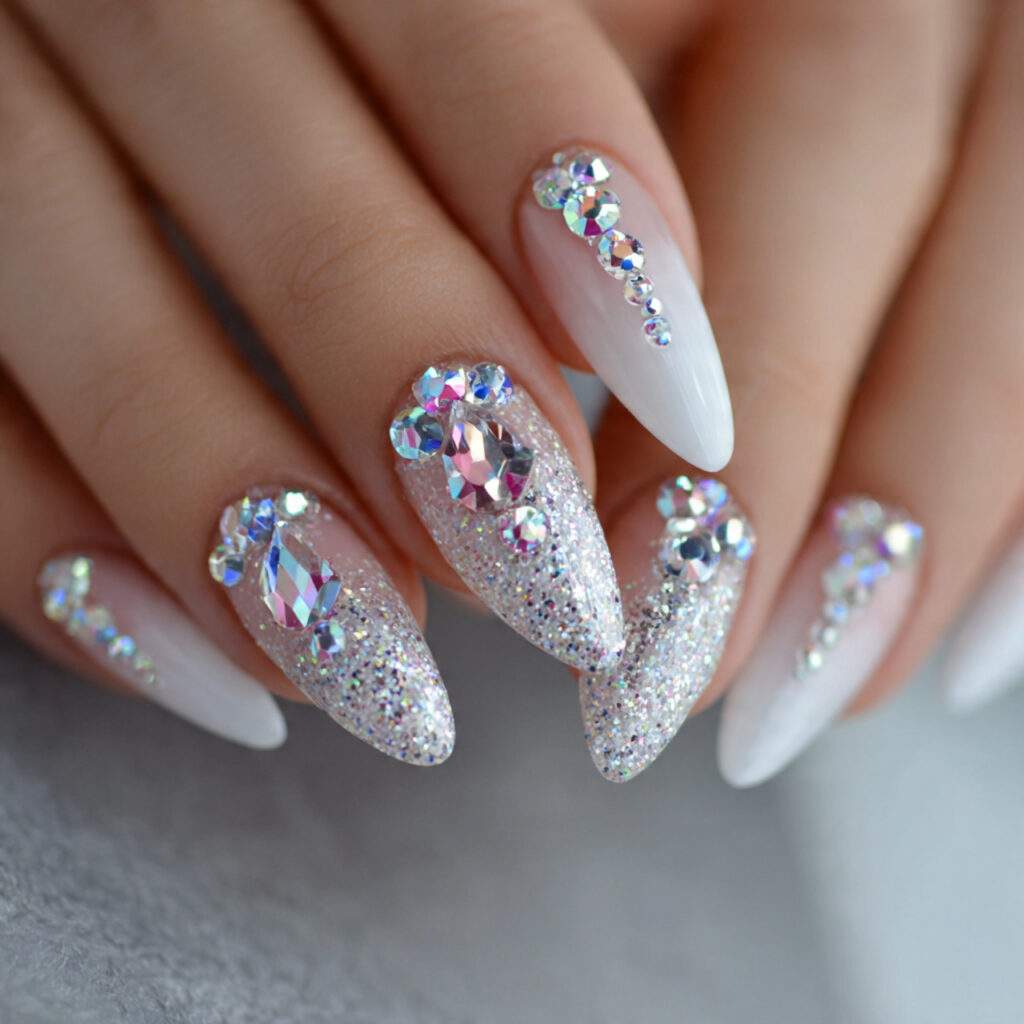 crystal nails add shine and luxury they