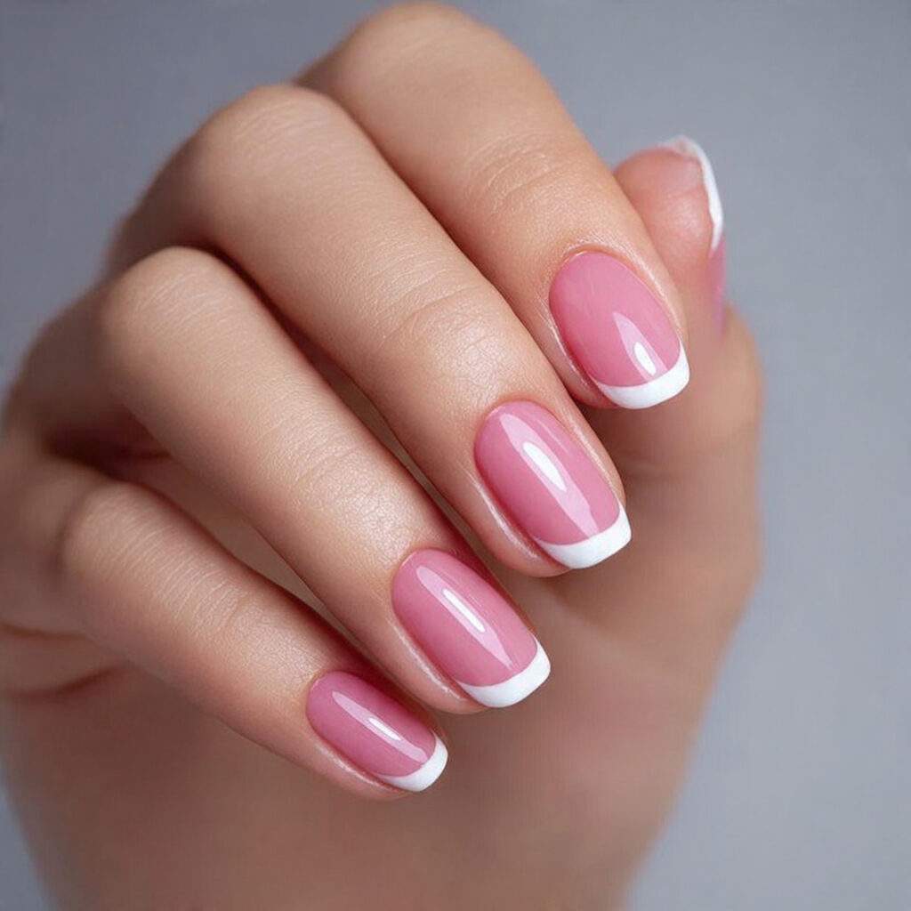 cute french tip nails give a playful