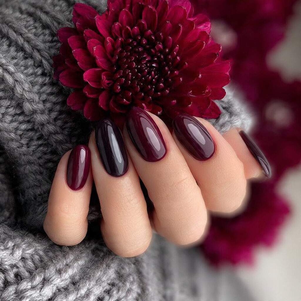 dark feminine nails are making a strong