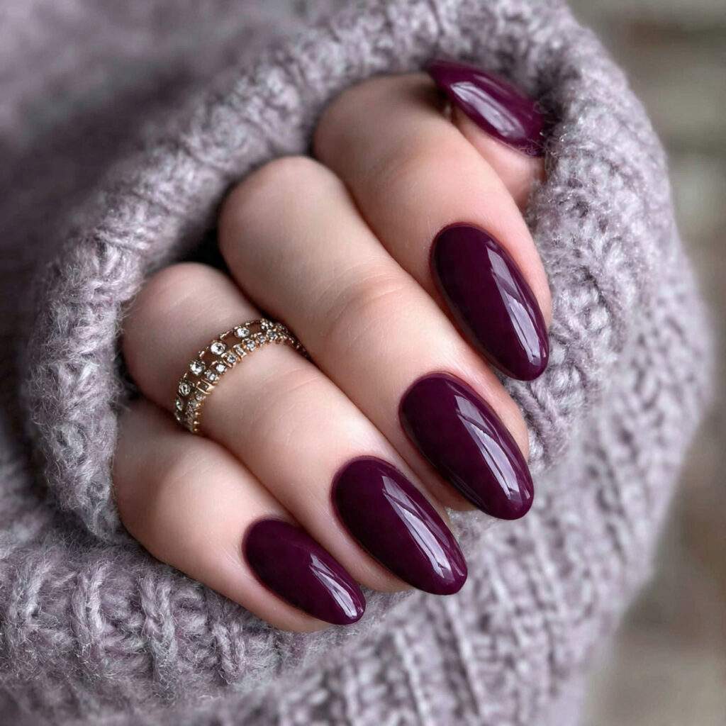deep plum purple winter nails bring richness