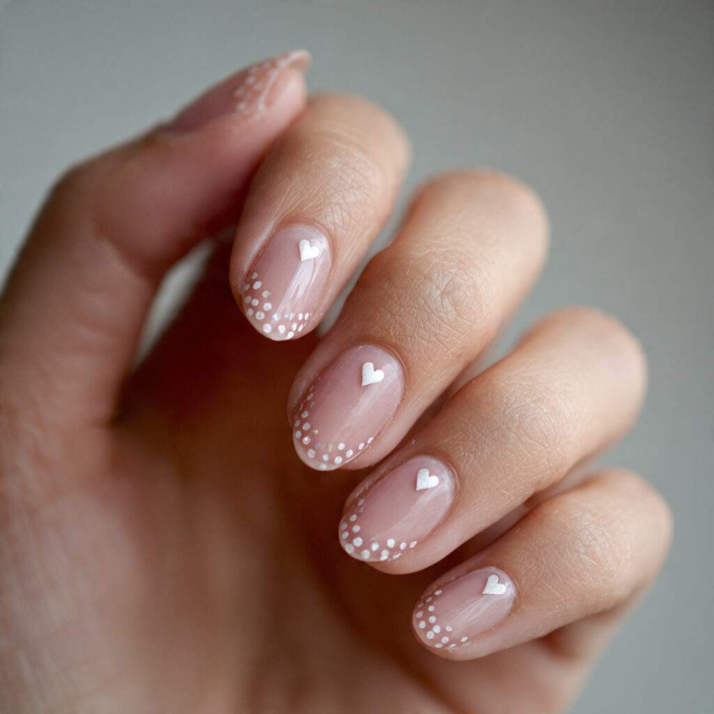 delicate love dot nails use tiny dots