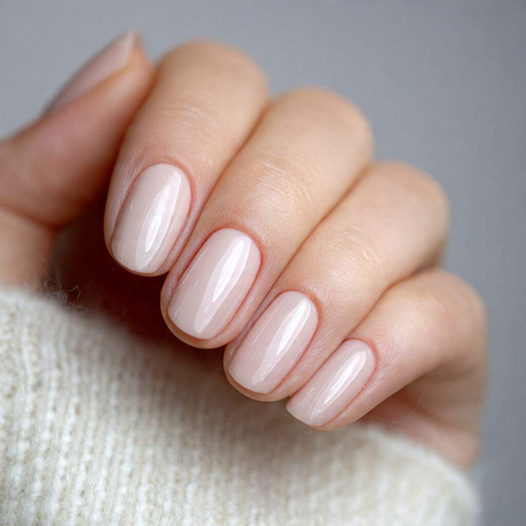 design nails using an opaque milky white