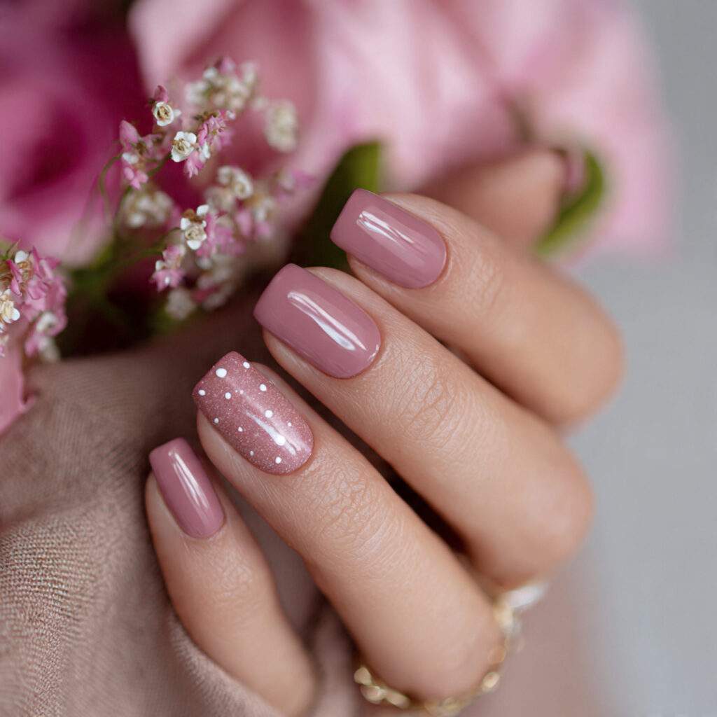 dusty rose pink nails are soft and
