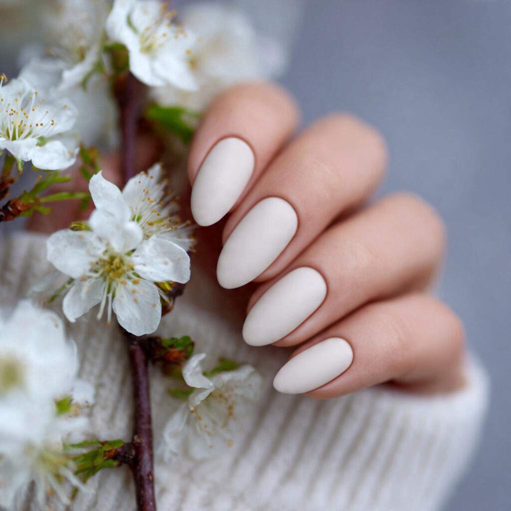 early spring nails with a matte finish