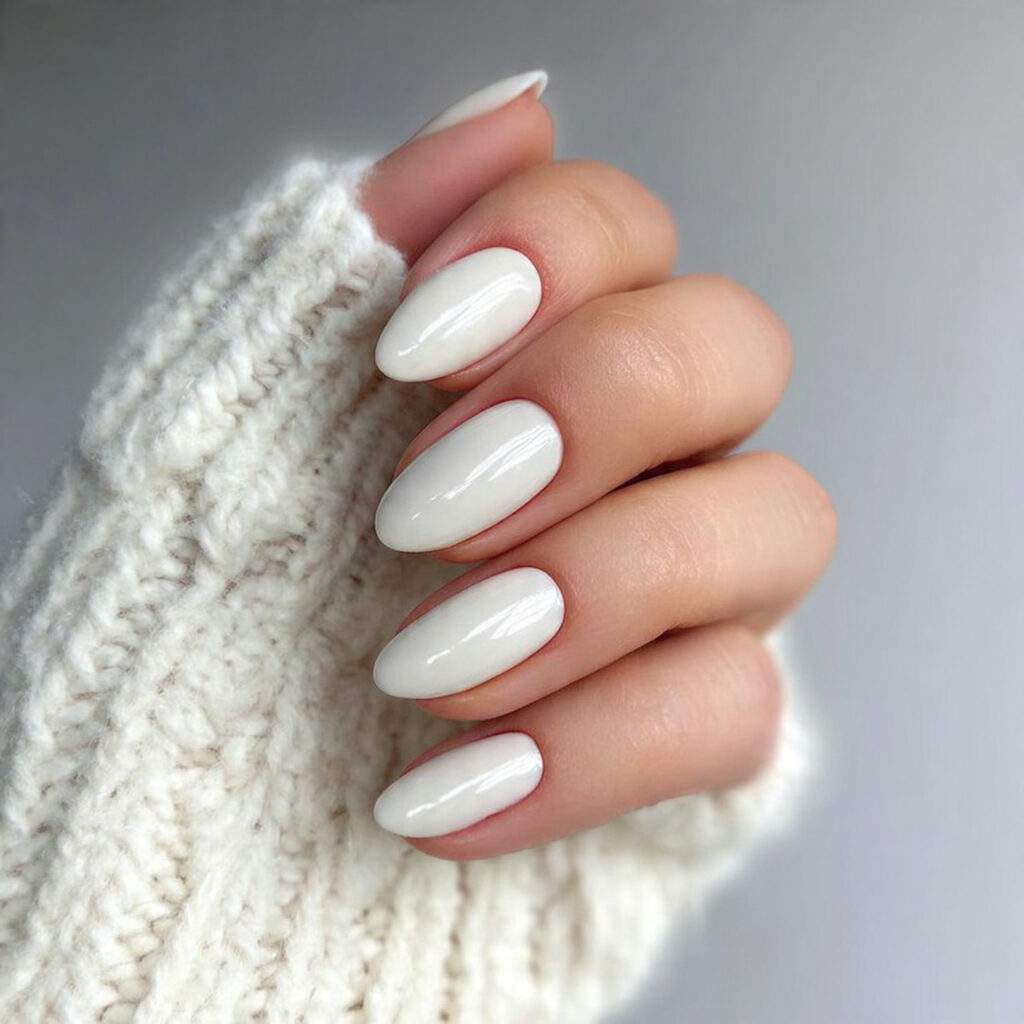 elegant winter nails with and white mixes
