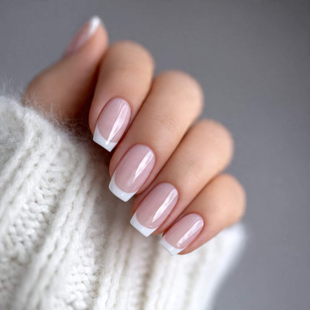 elegant winter nails with french tips offer