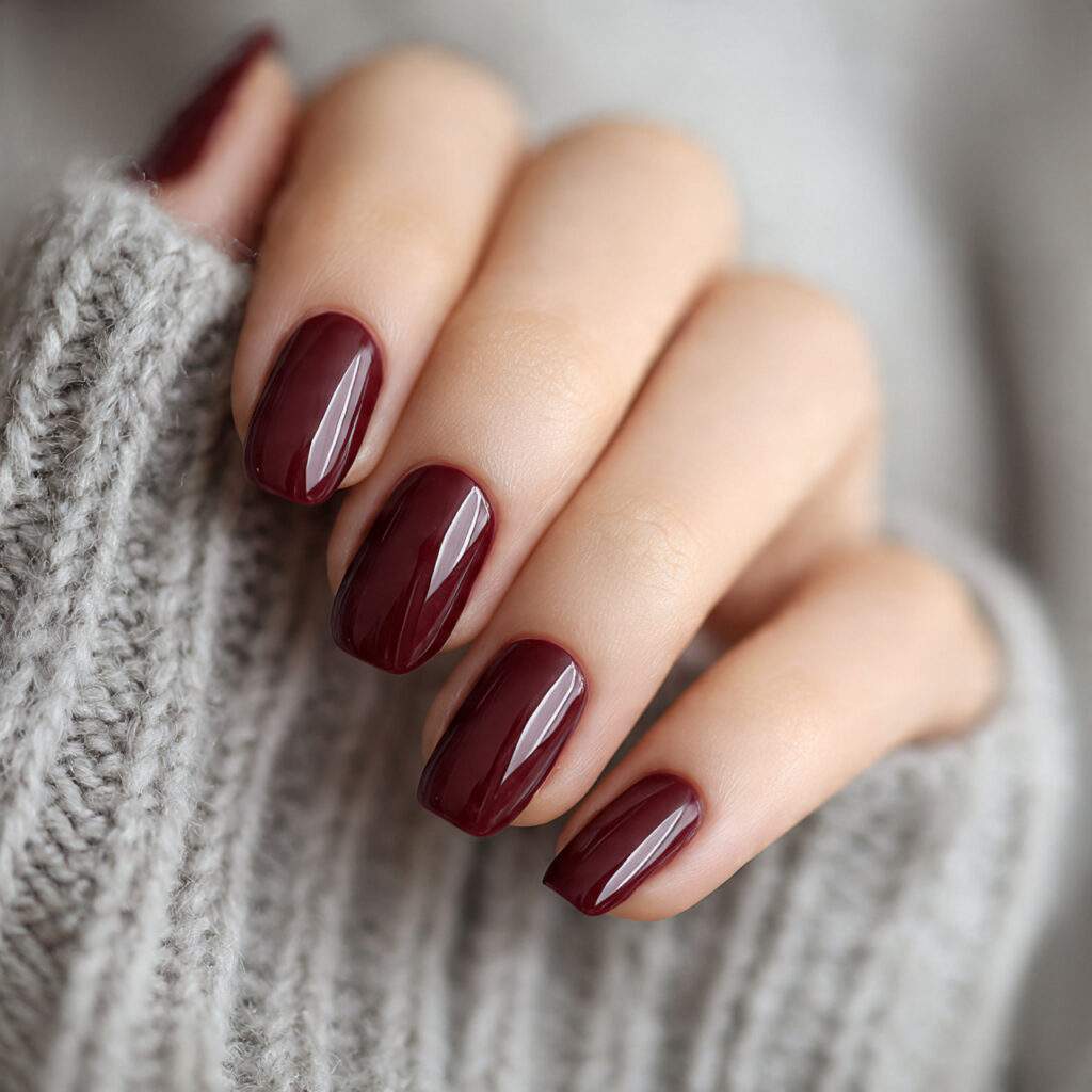 elegant winter nails with glossy finishes feel