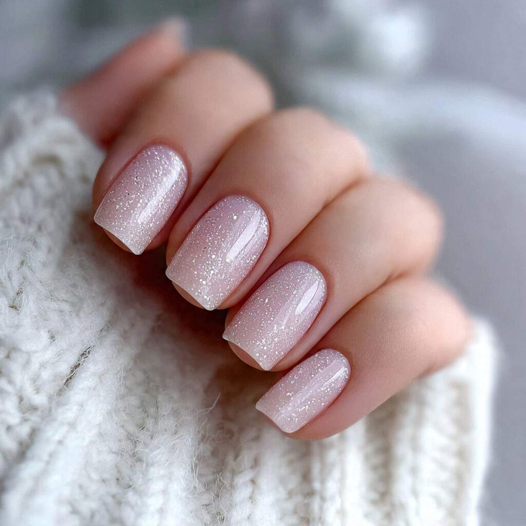 elegant winter nails with sheer bases feel