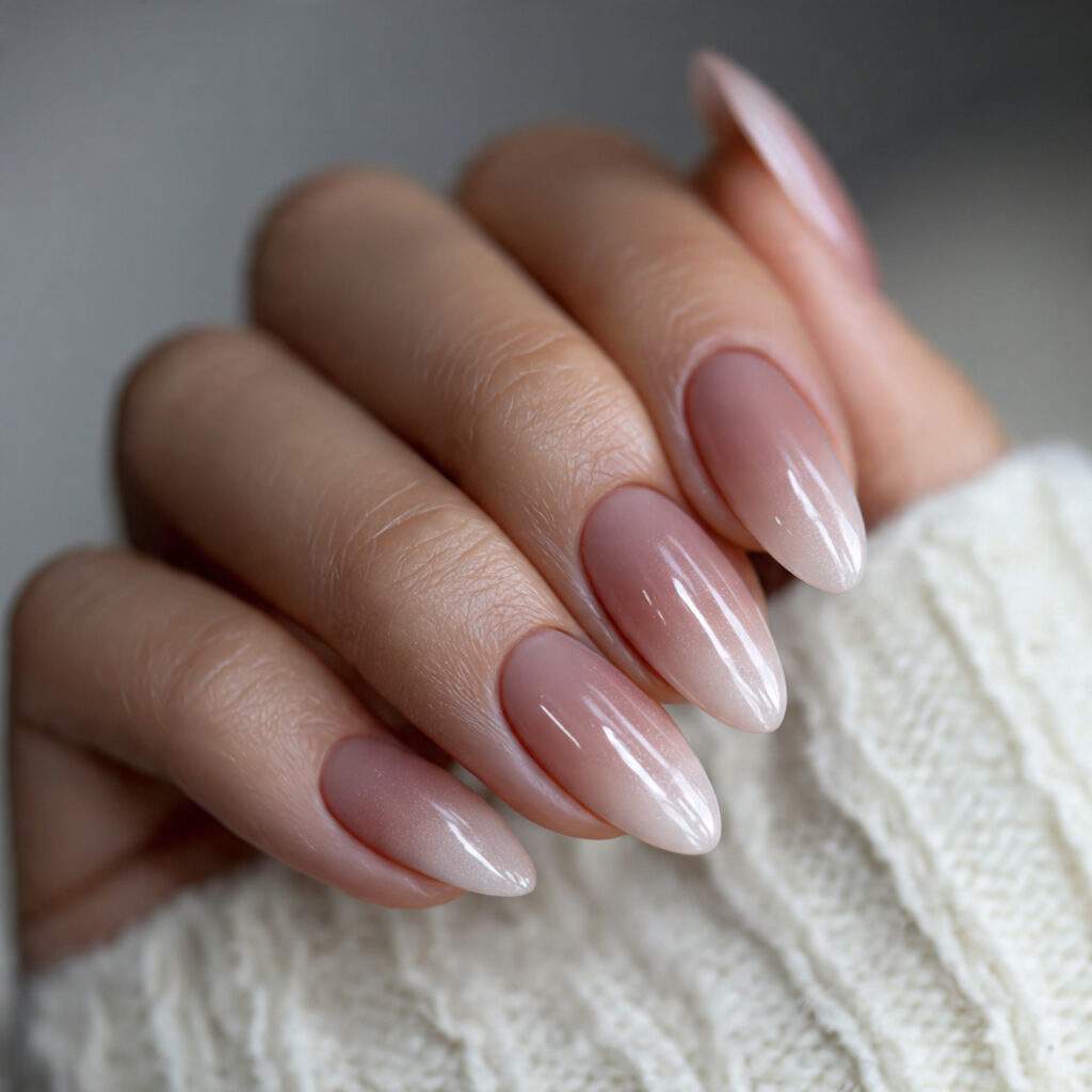 elegant winter nails with soft ombre effects