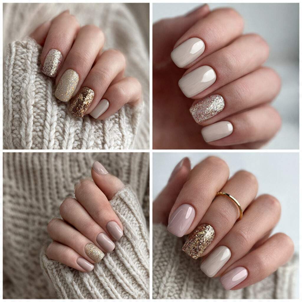 february nail designs with minimal glitter touches