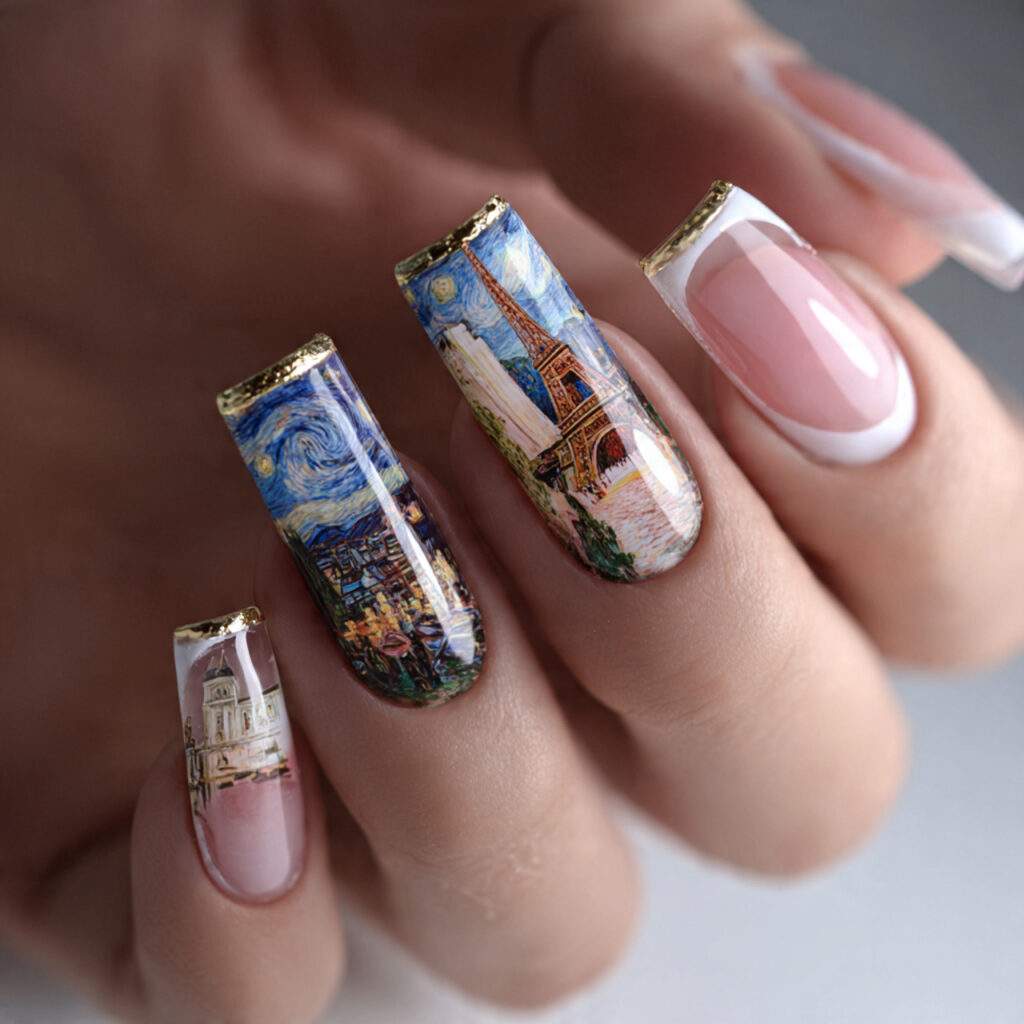 french nails pin style with the 16k