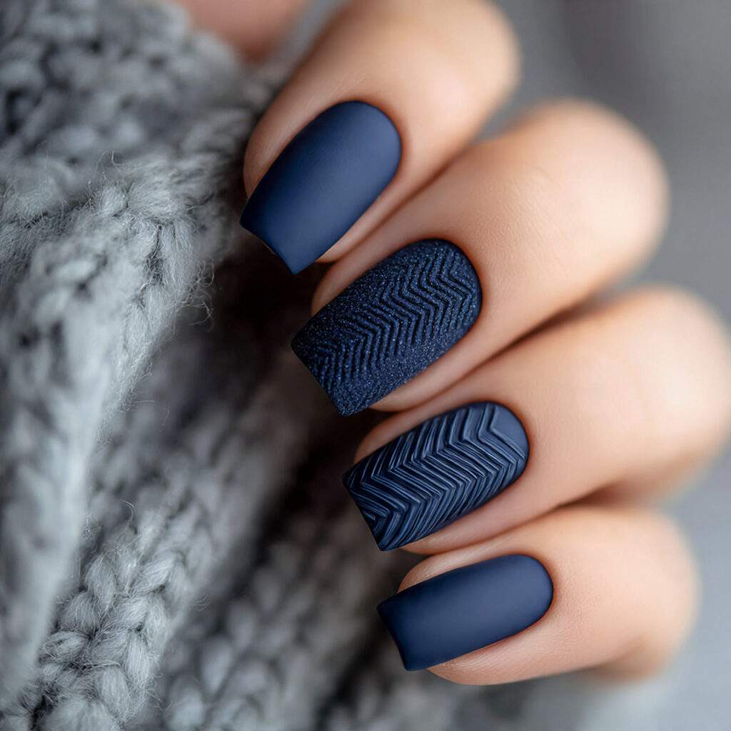 frosted midnight mix navy blue nails feel
