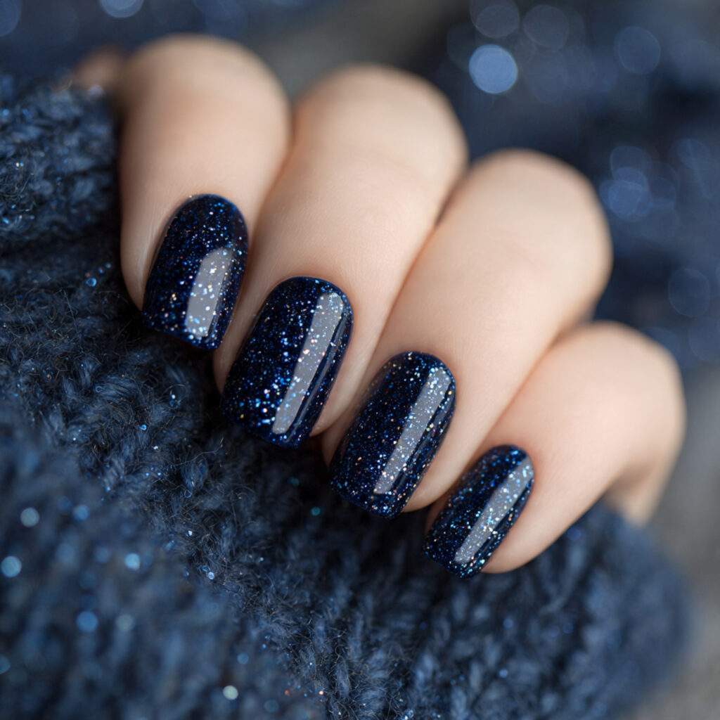 frozen night sky navy blue nails feel