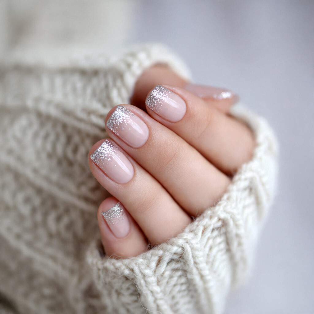 glitter cuticle nails place sparkles near the