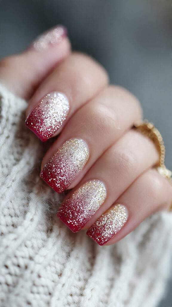glitter ombre nails are sparkly bright and