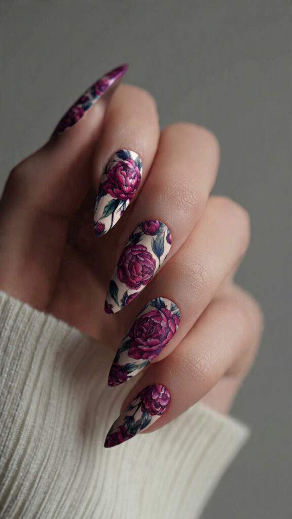 Glossy Black Nails With Blood Red Cuticle Halo
