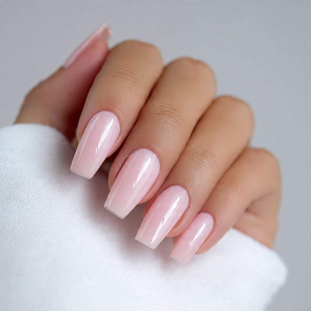 glossy coffin nails with a clean finish