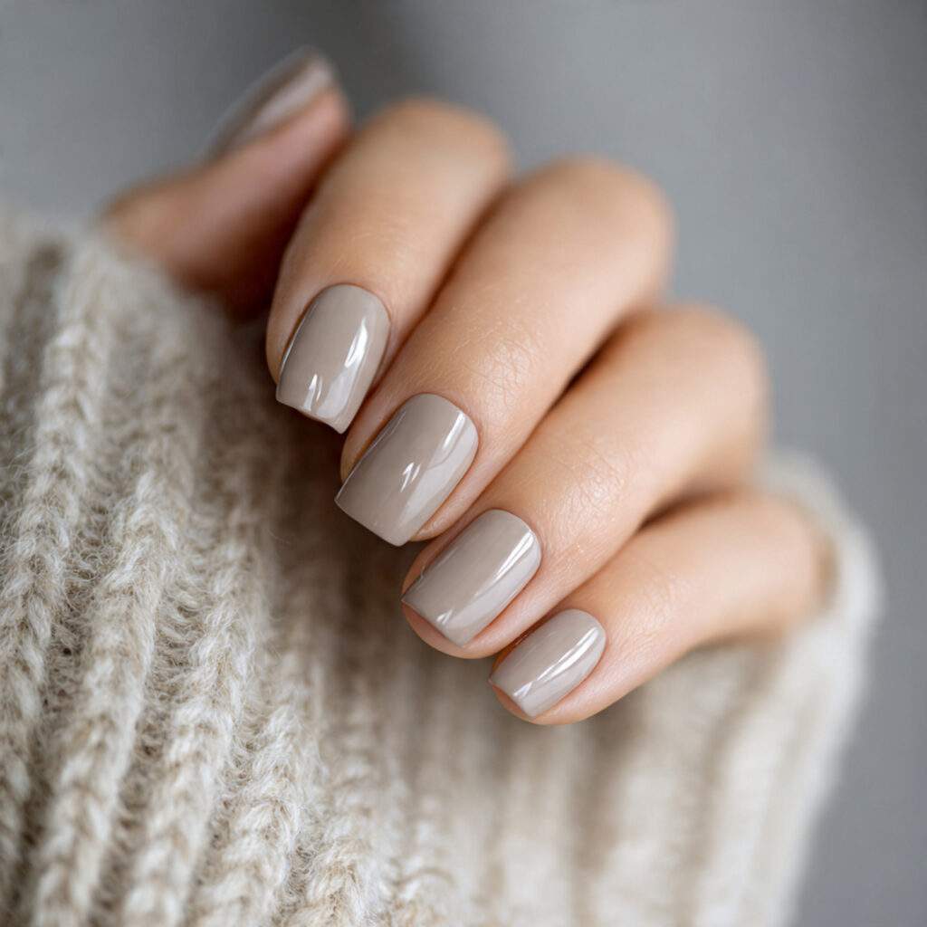 greige nail color blending beige and gray