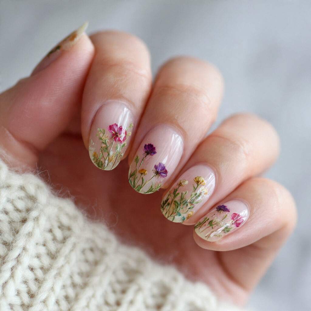 hand painted wildflowers add an artistic and
