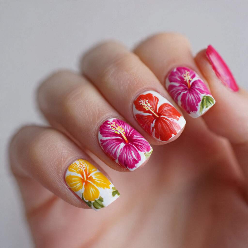 hibiscus designs bring tropical flair to short