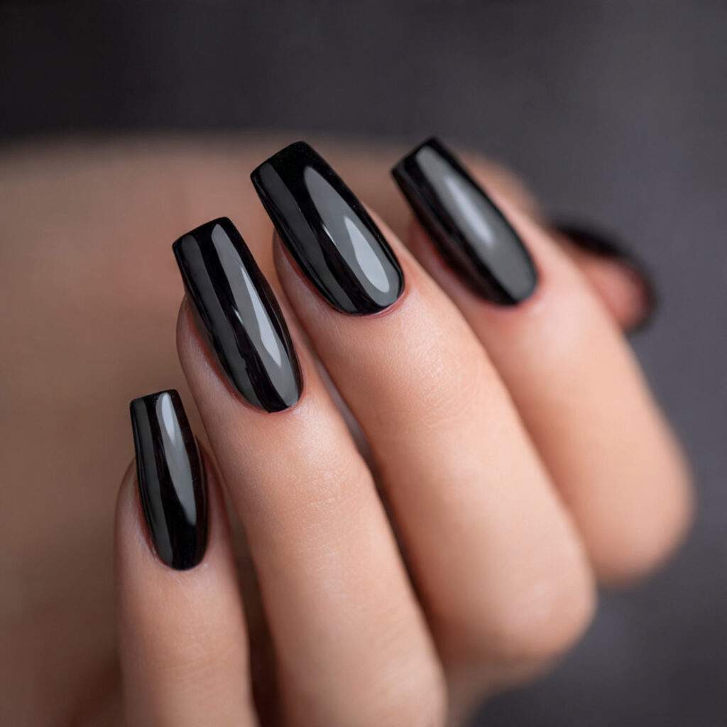 high gloss monochrome nails feel luxurious because
