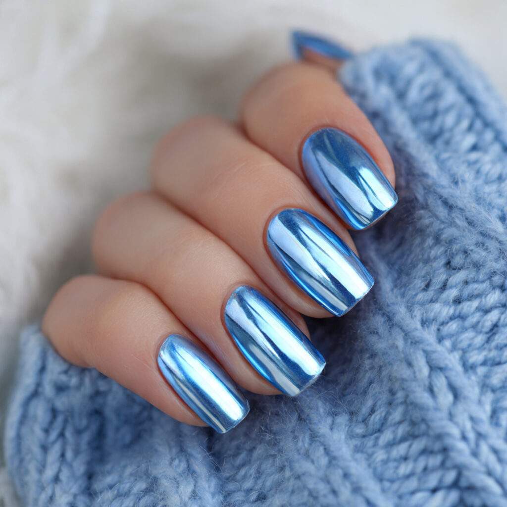 icy mirror sheen nails reflect light like