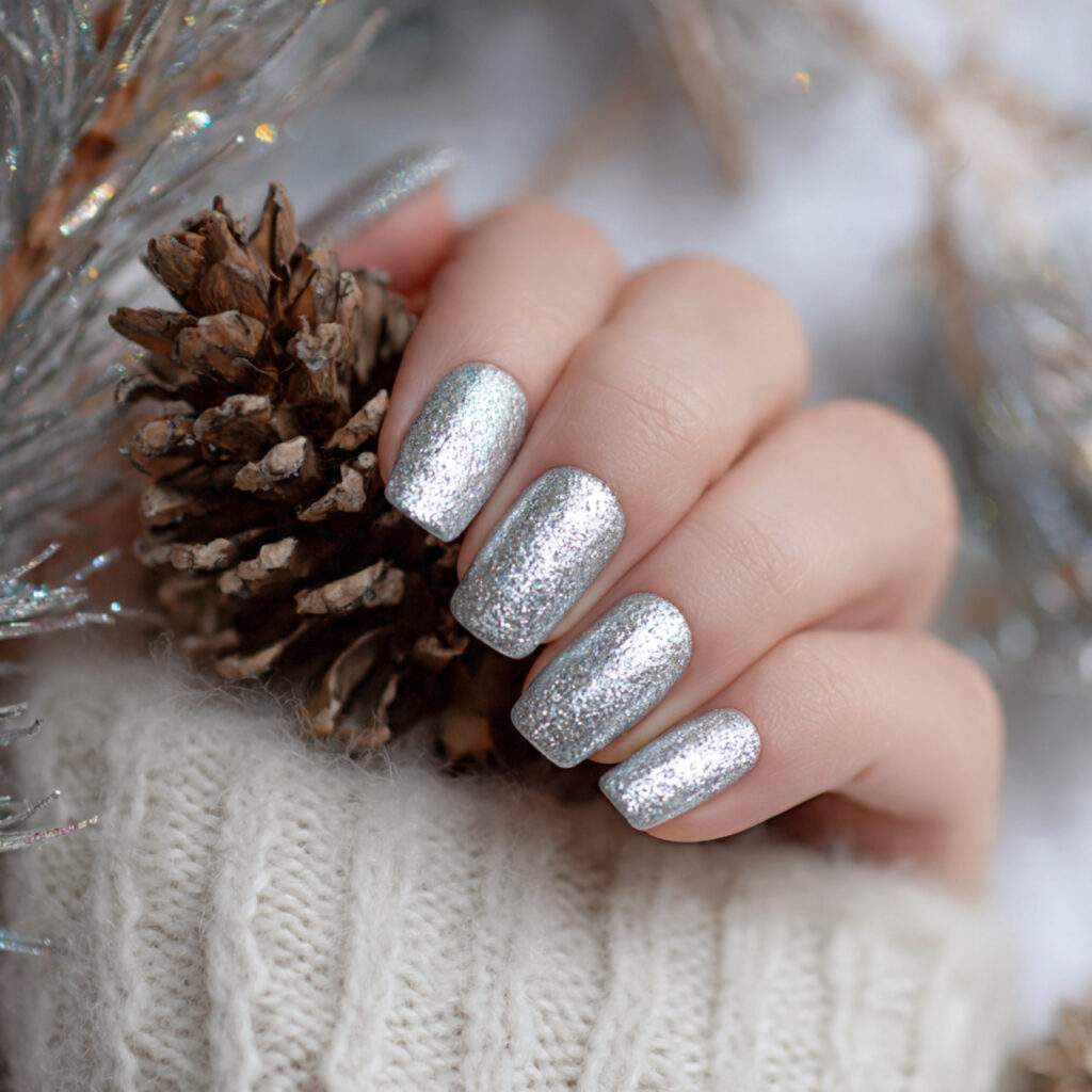 icy silver nails pin style with the