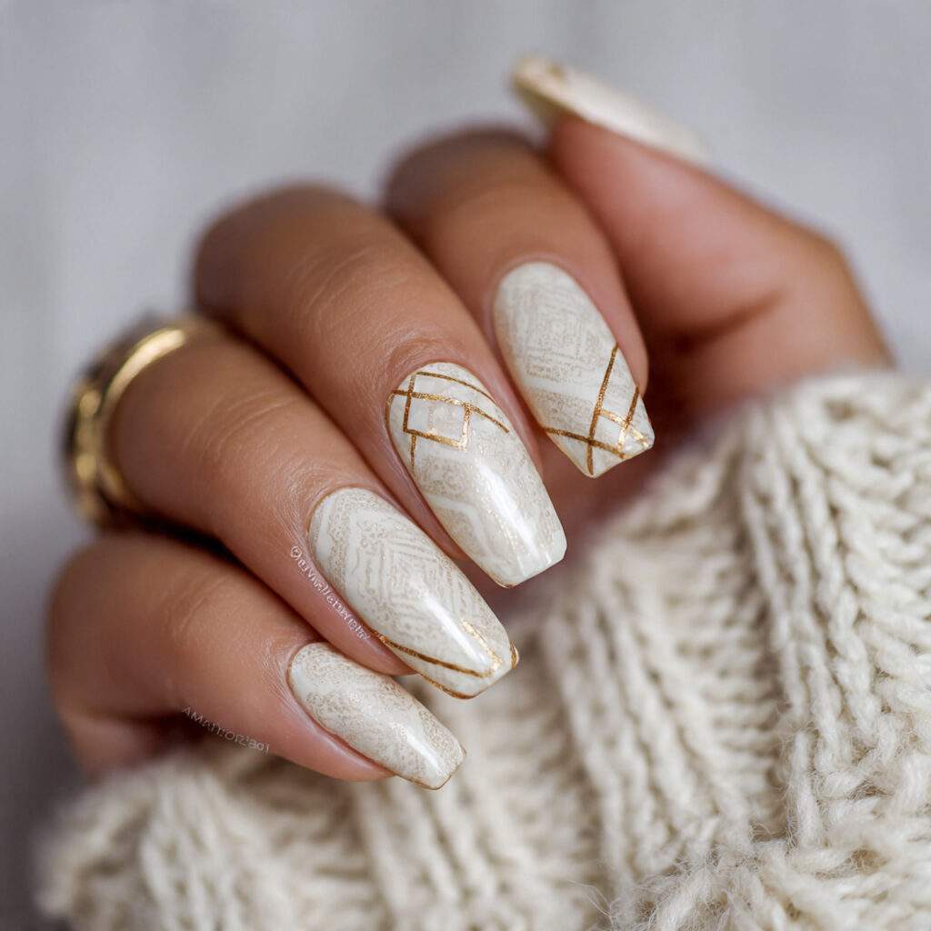 ivory everyday january nails
