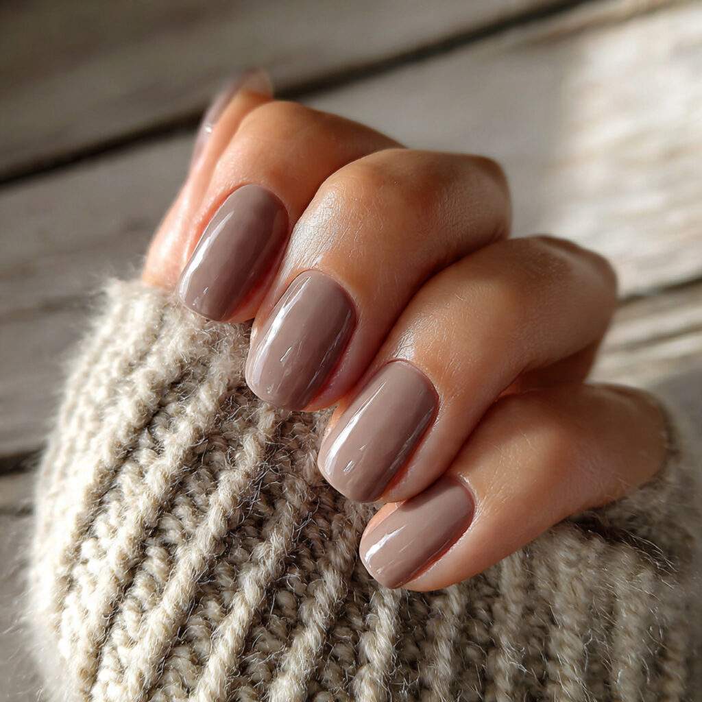 light brown nails with a natural look