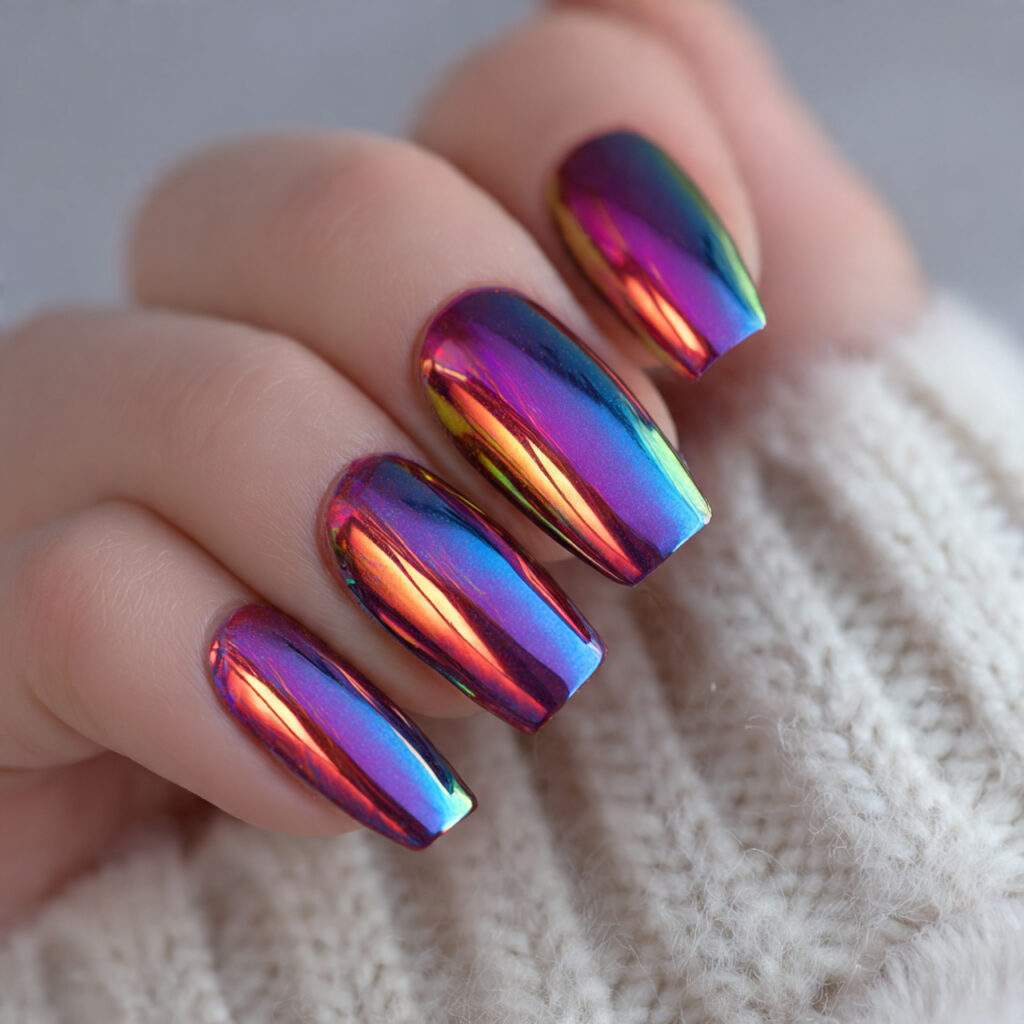 light reflective luxury nails