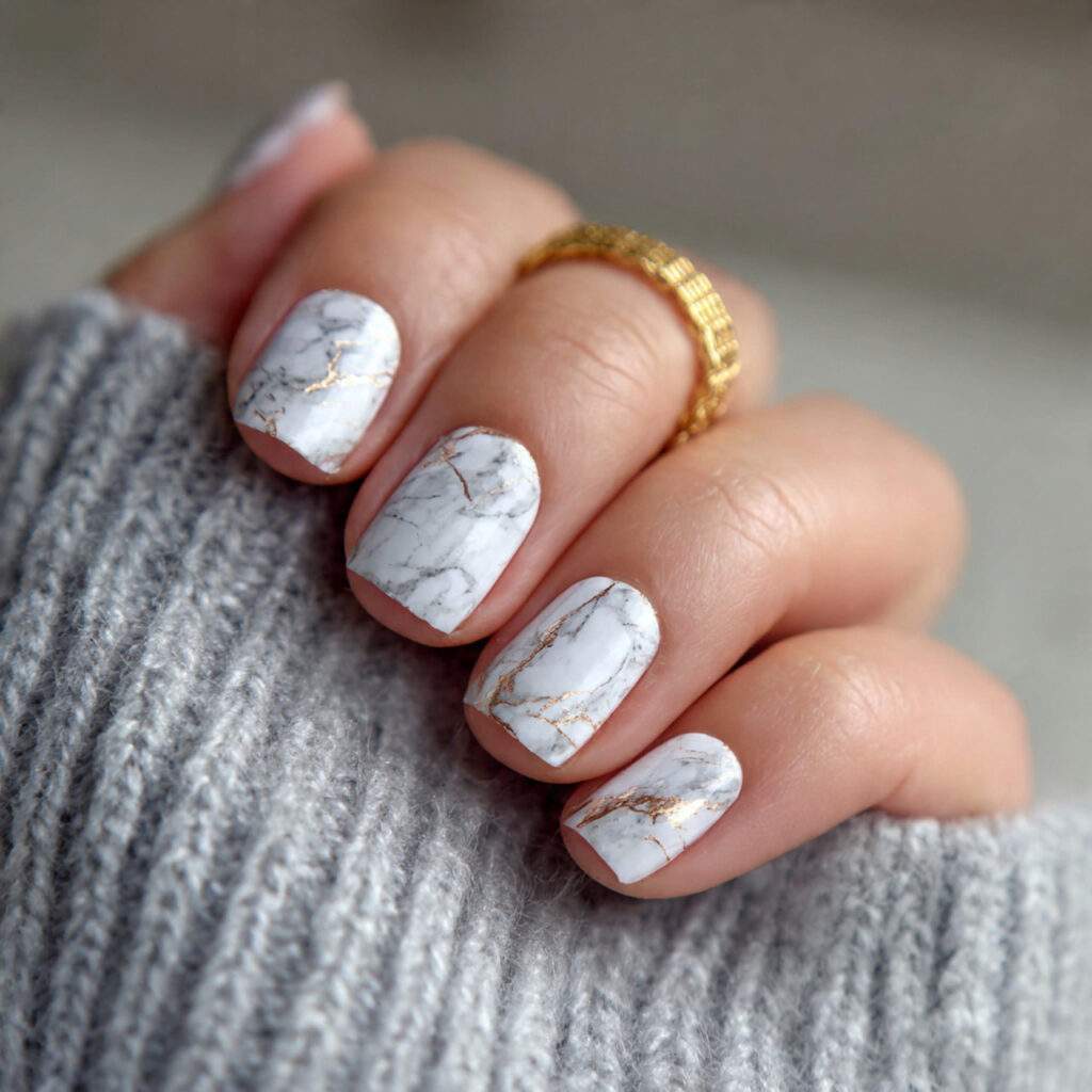 marble nails mimic natural stone with soft