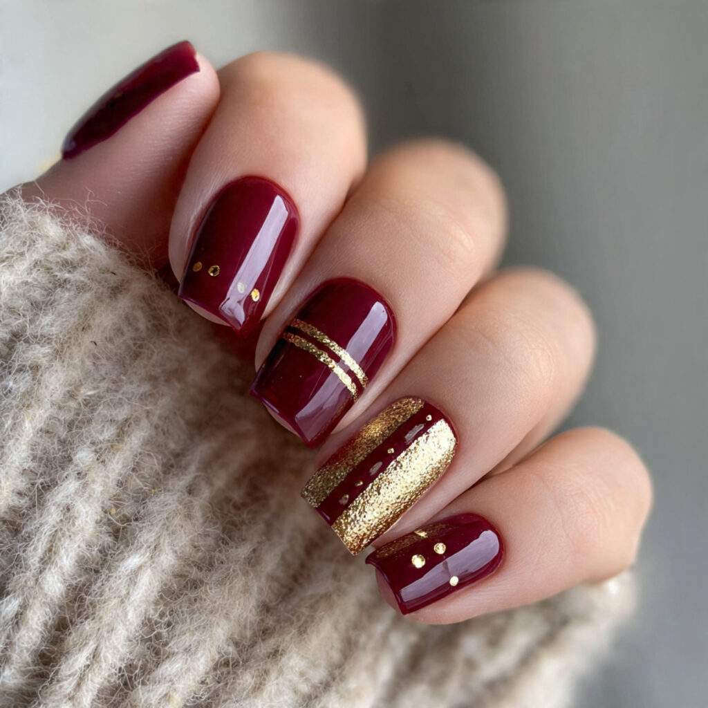 maroon and gold look stunning together in