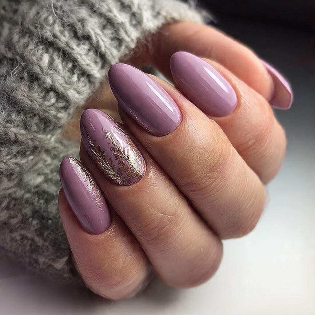 mauve purple nails are muted soft and