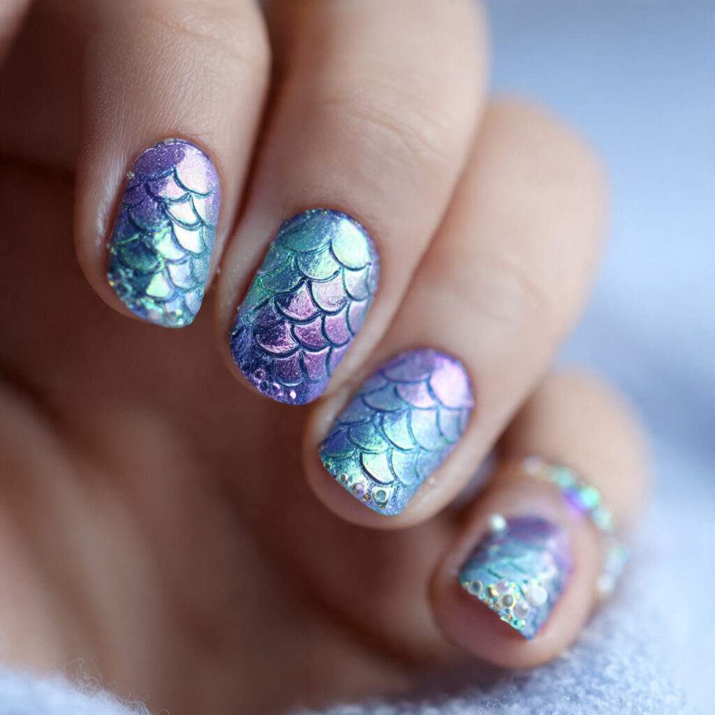 mermaid scale nails add a magical and