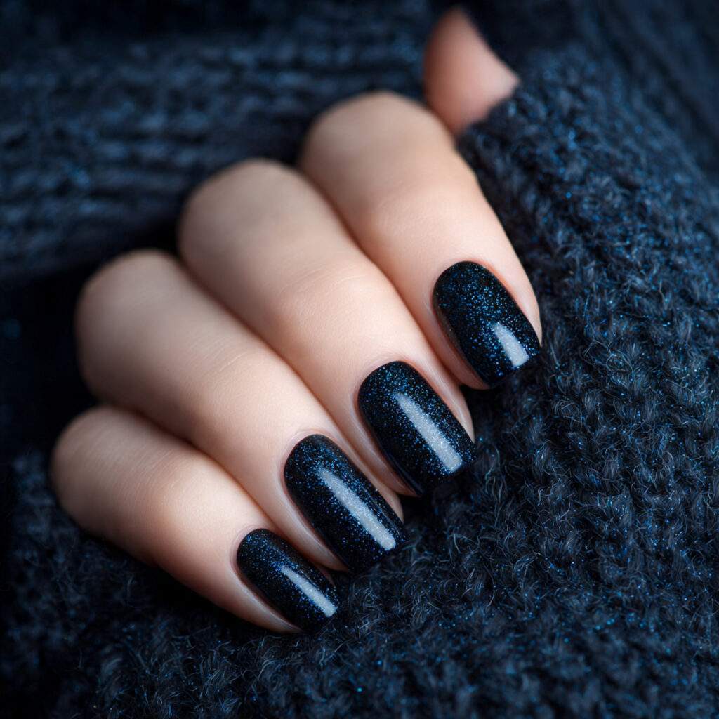 midnight shine nails use dark polish with