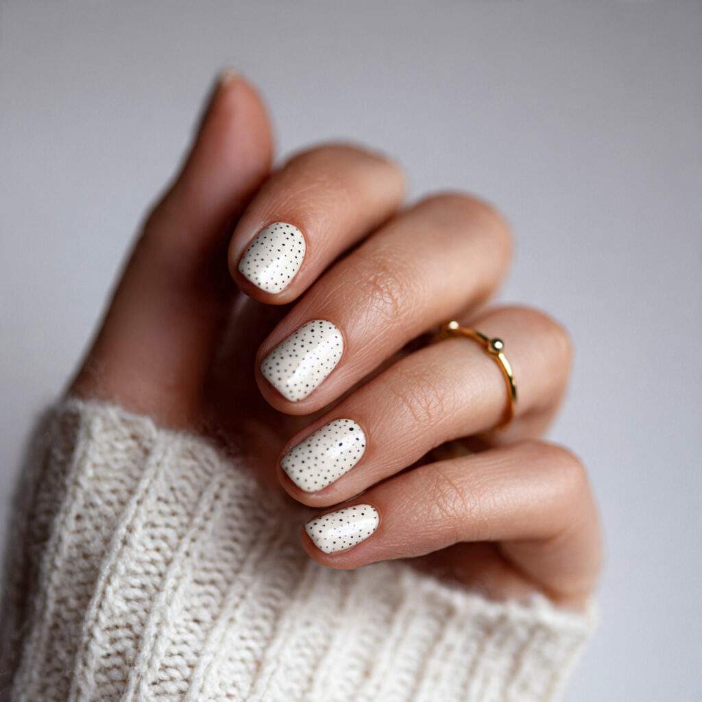 minimal dot accent nails are trending in