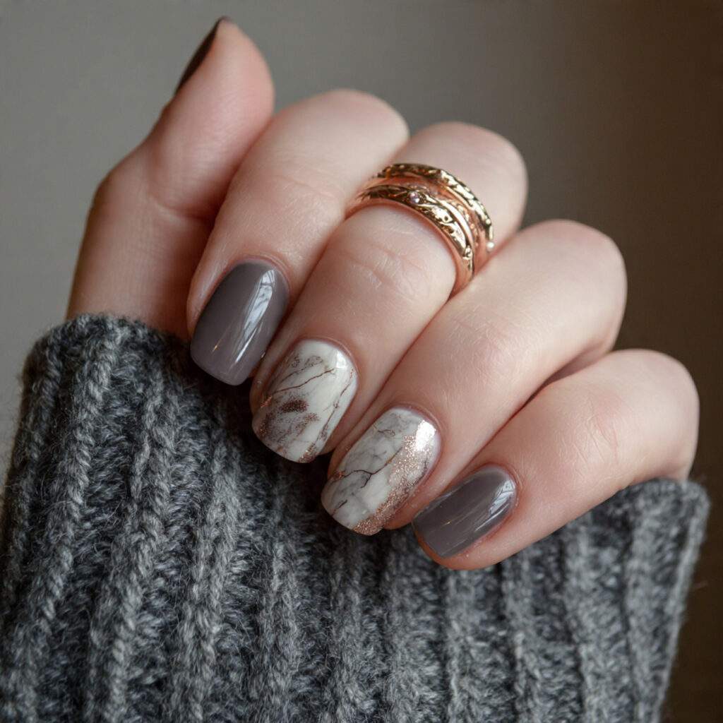 minimal january nails for work and office
