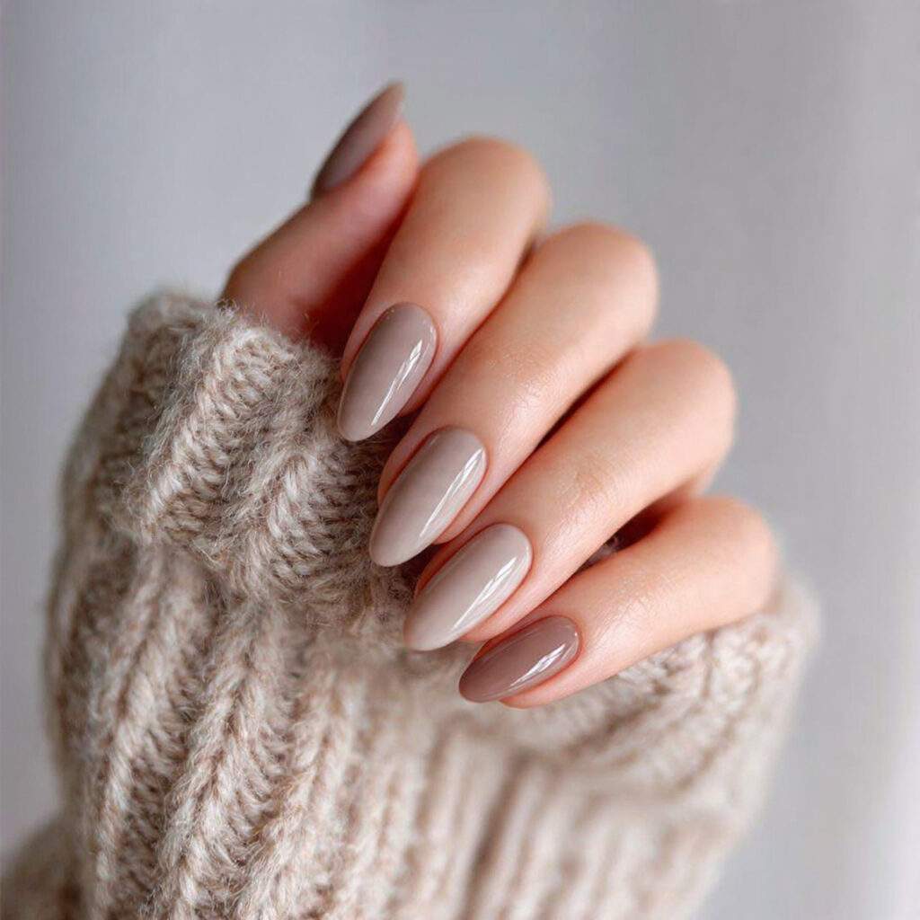 minimal january nails in soft stone shades