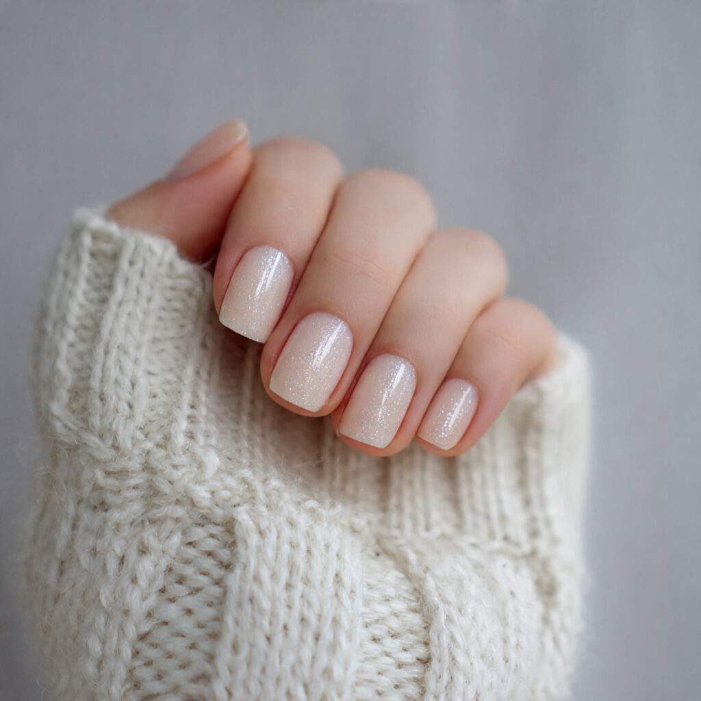 minimal january nails with single accent nail
