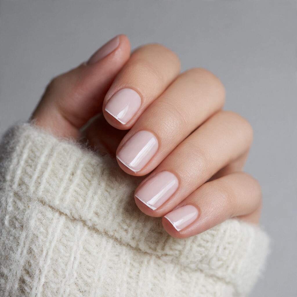 minimalist nail polish with clean cuticle details