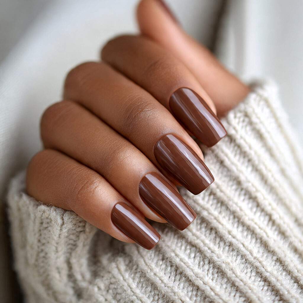 mocha brown nails offer a soft and