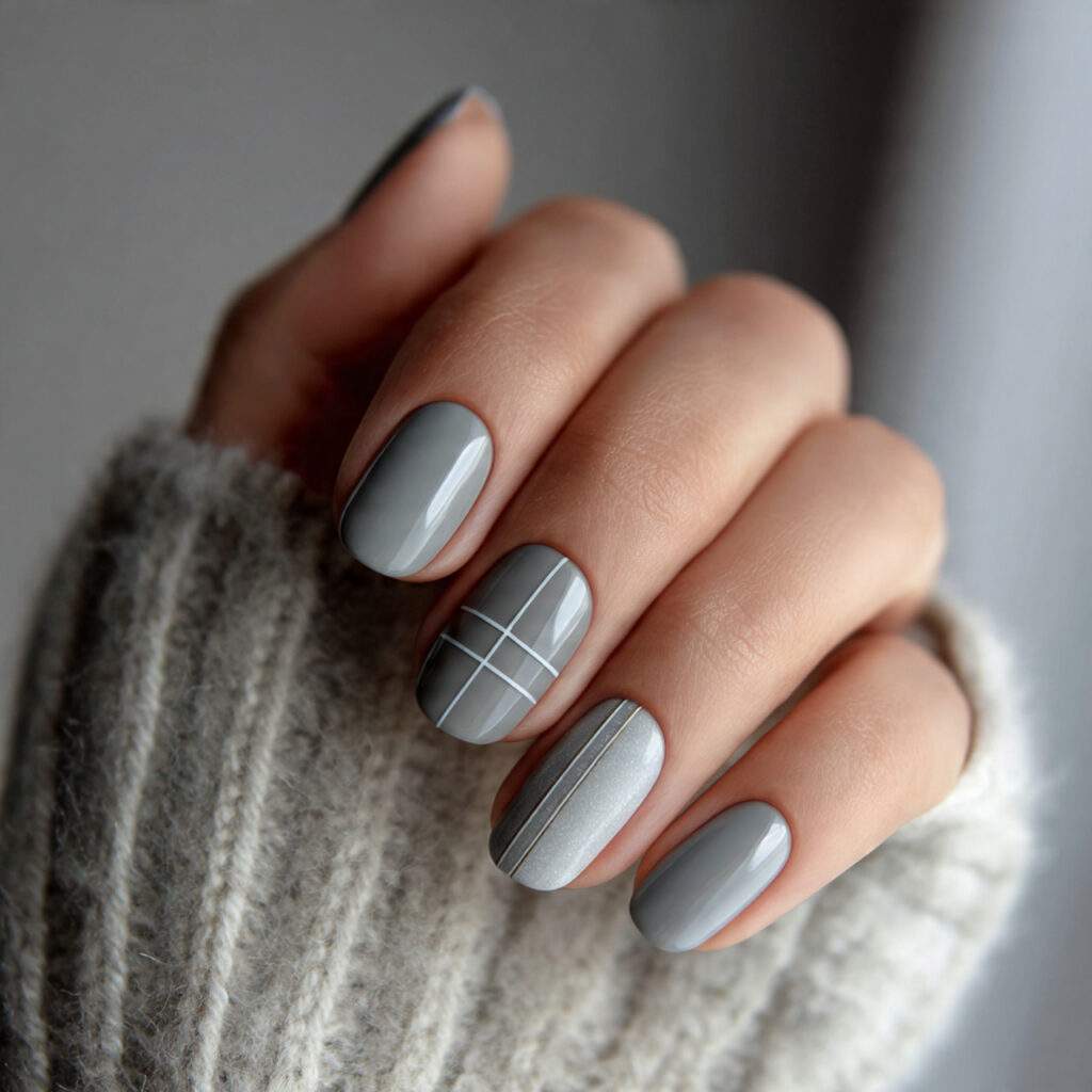 modern frost line gray winter nails feel