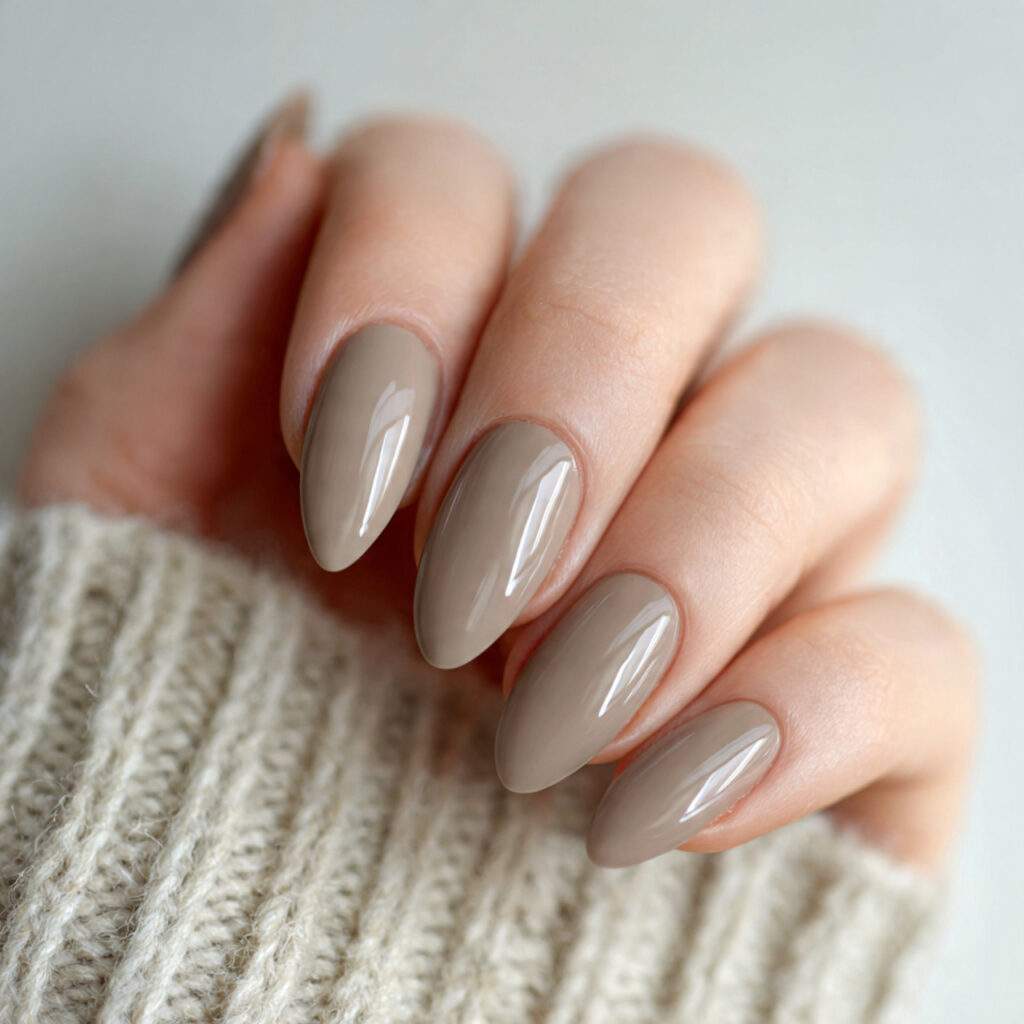 nails in a balanced greige shade that