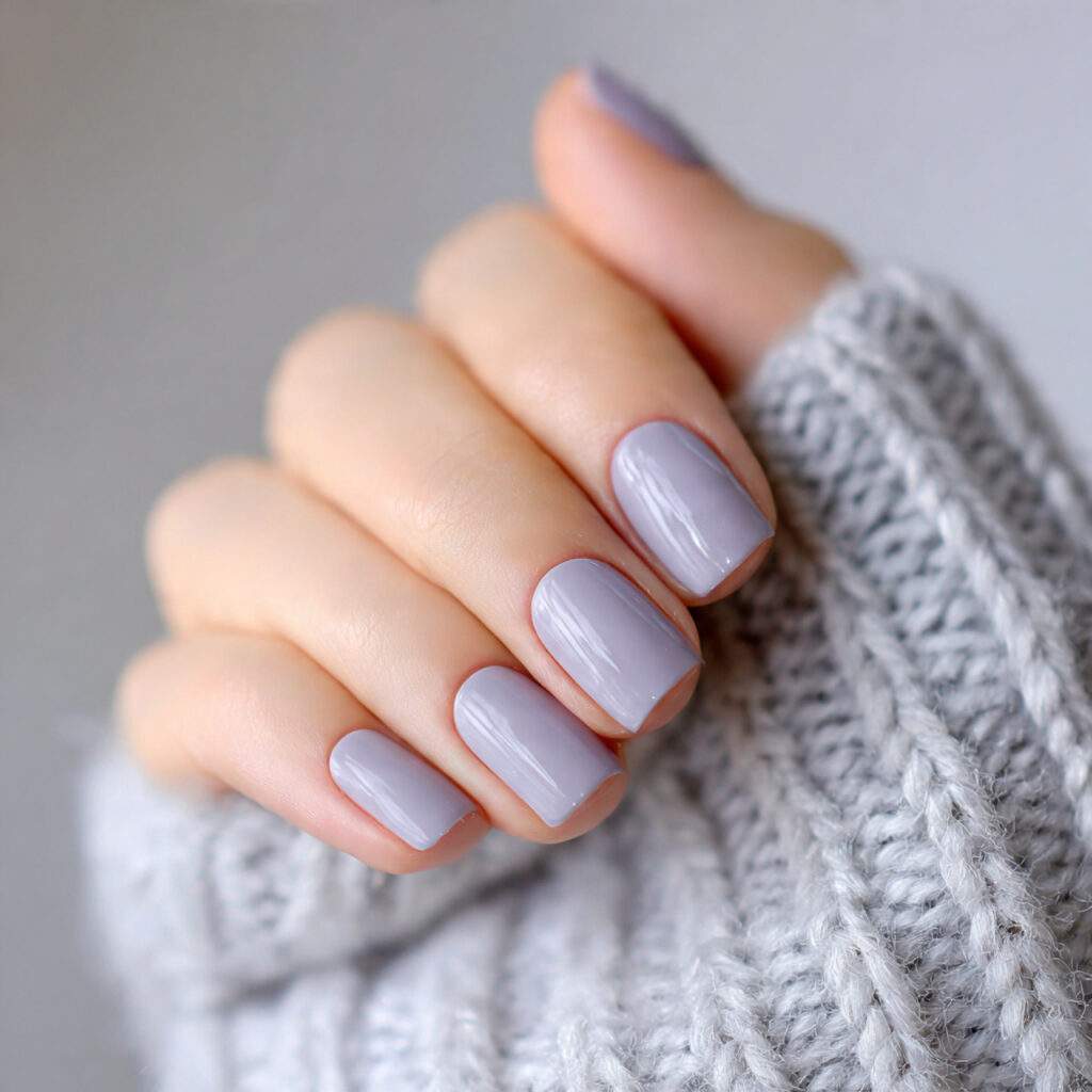 nails in a soft blend of gray