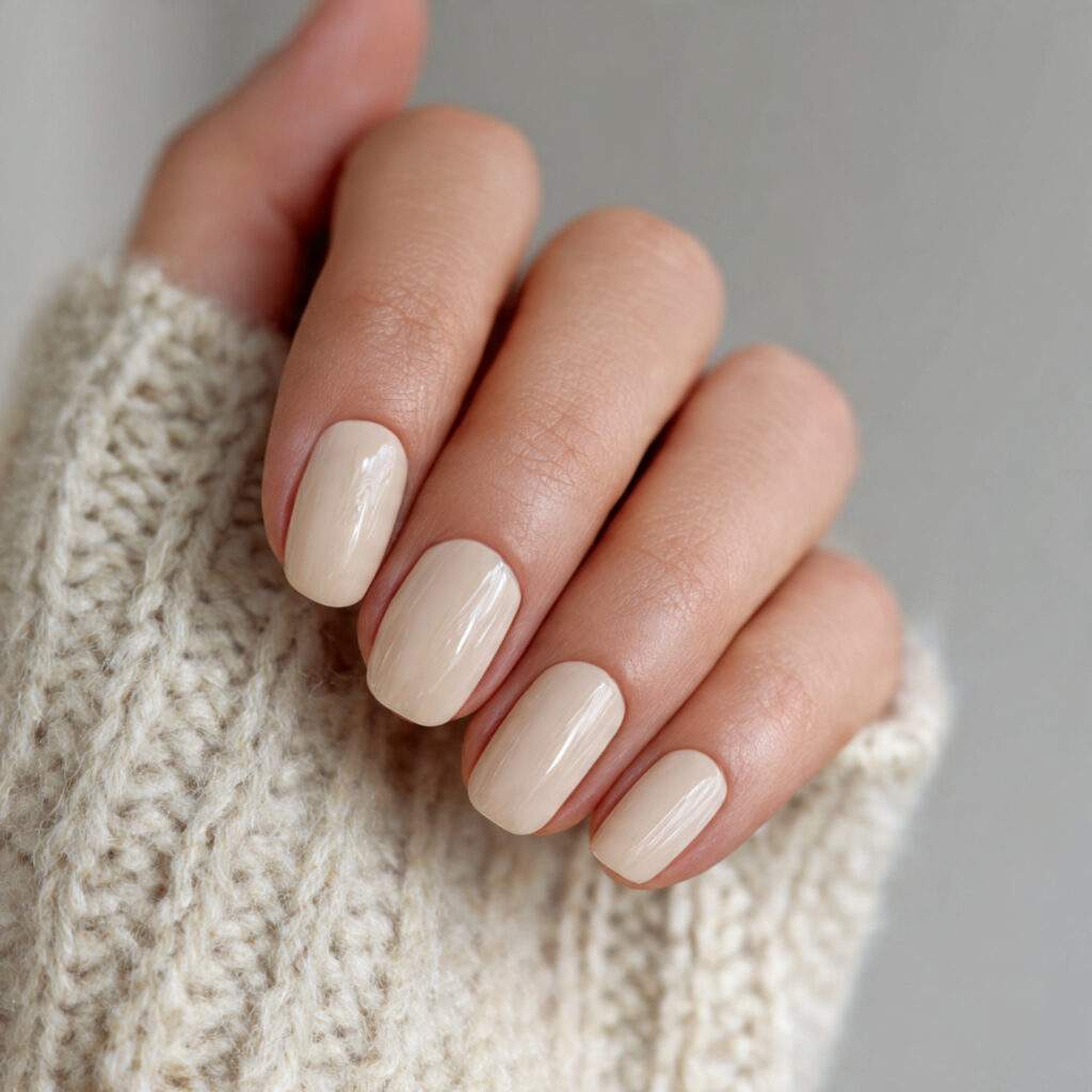 nails in a warm bone inspired neutral with
