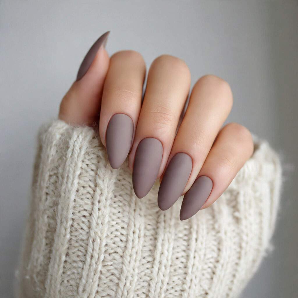 nails in shade with a matte finish
