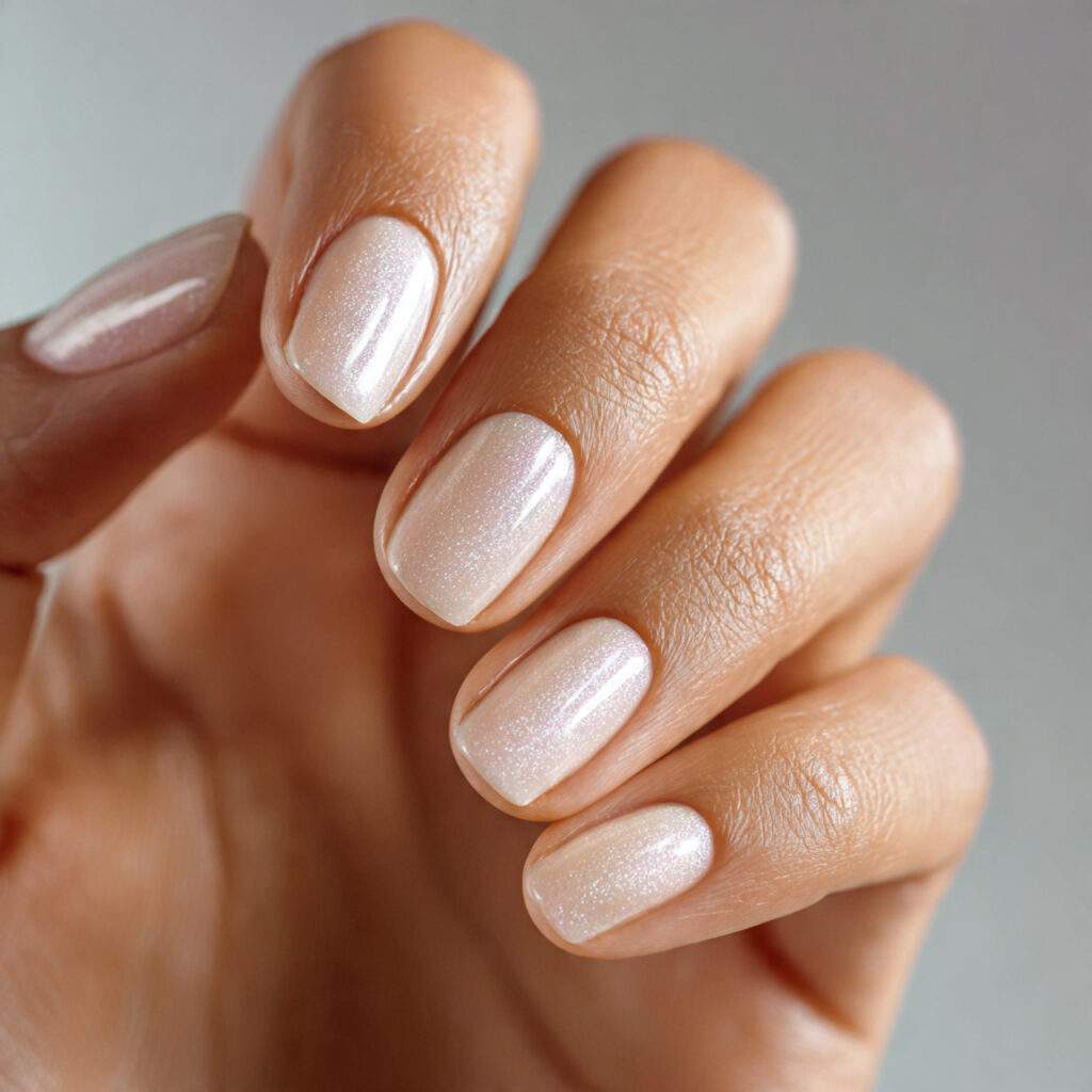 nails with a neutral base and a