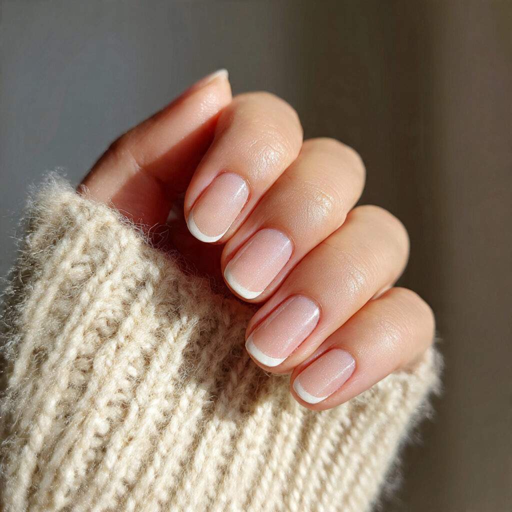 natural finish short january nails